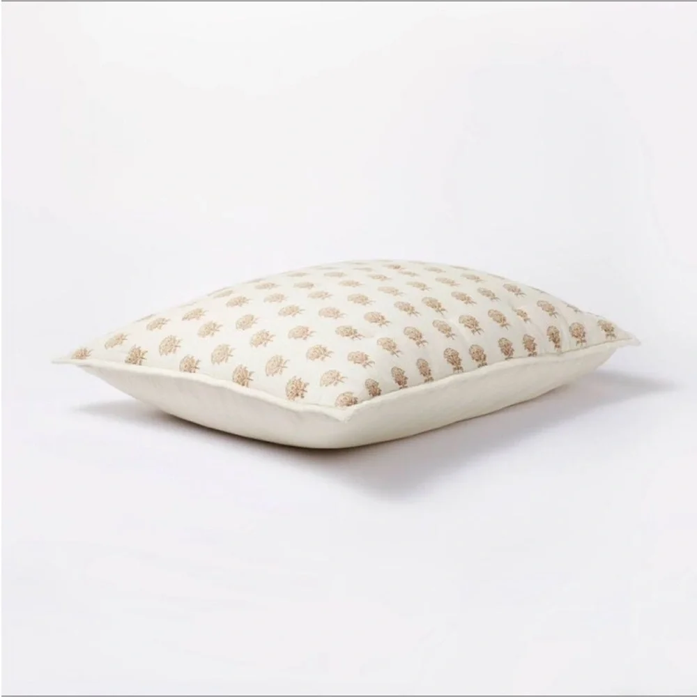 Standard Lofty Cotton Slub Woodblock Print Floral Sham – Threshold Studio McGee